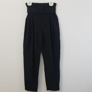 Bershka High waisted Paperbag Belted Trousers
